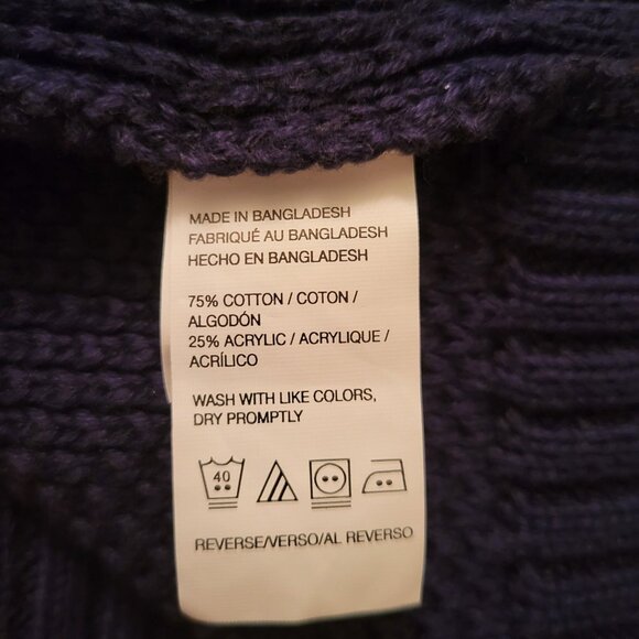 Izod Fair Isle Quarter Zip Sweater M Classic Fit Blue Red Holiday Pullover - Picture 8 of 9